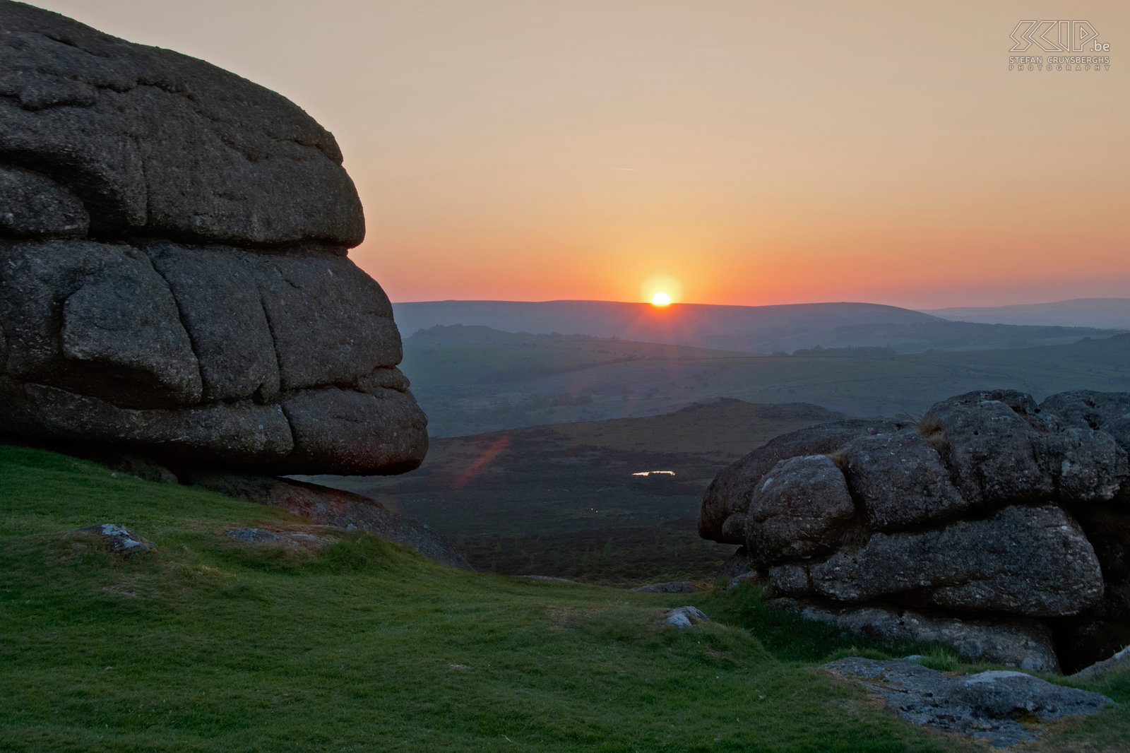 Dartmoor - Sunset at Haytor Rocks Dartmoor is a national park in Devon and the moorland is capped with many exposed granite hilltops known as tors. Sunset at Haytor Rocks in Dartmoor NP. Stefan Cruysberghs